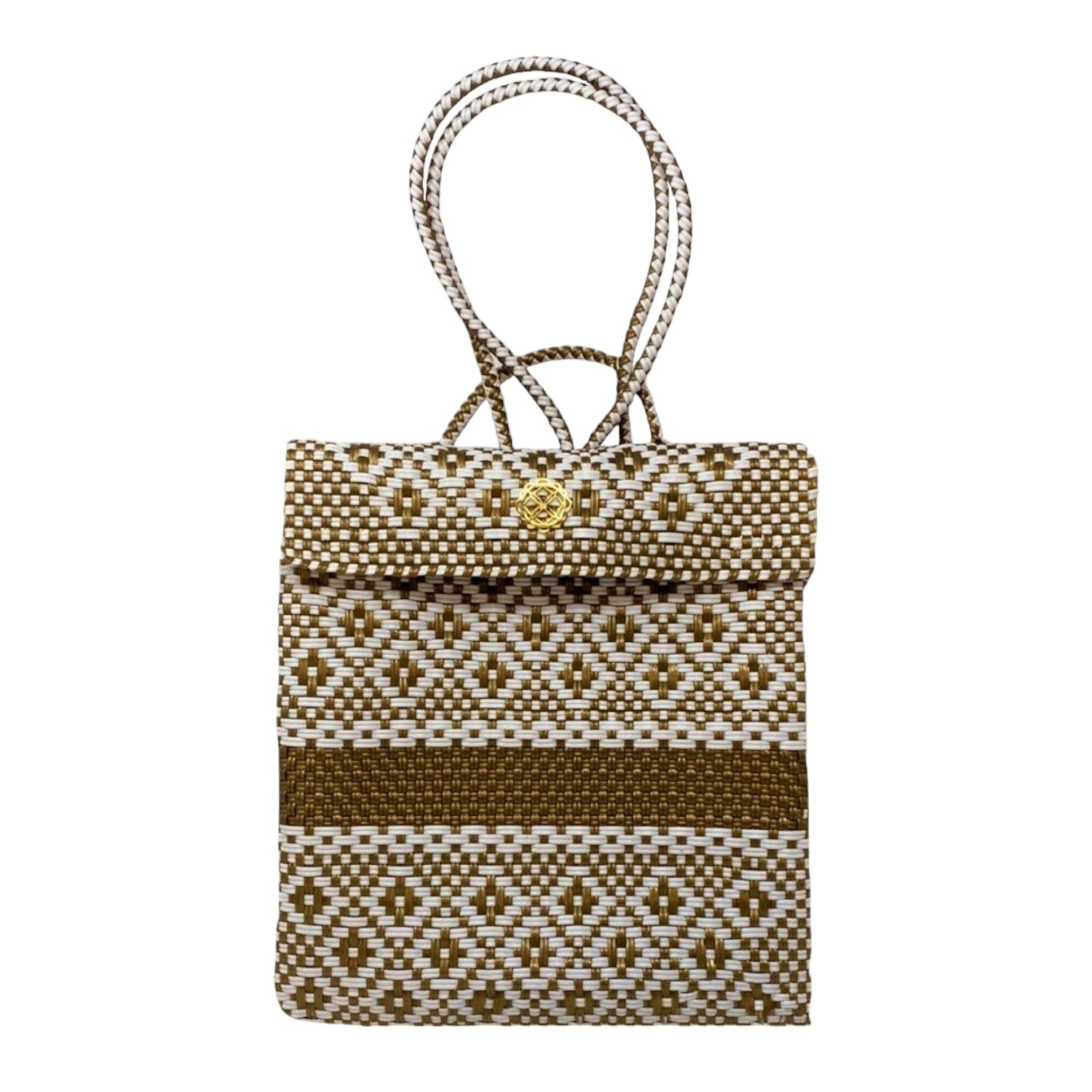 NWOT Lola\'s Bag Yellow Aztec Recycled Plastic Backpack 10.25\