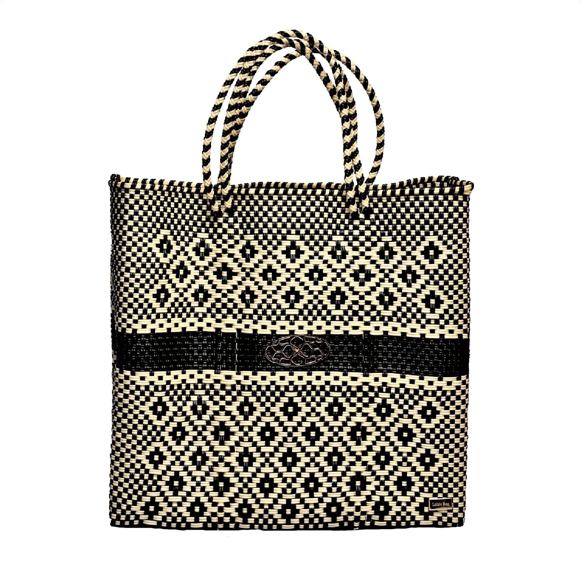 NEW LOLA\'S BAG women\'s small handmade aztec backpack in beige/black Aztec Backpack | Live By Nature Boutique main image 3