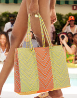 TRAVEL ORANGE YELLOW TOTE WITH CLUTCH