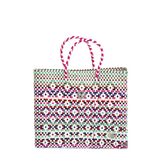 SMALL PINK PATTERNED TOTE BAG