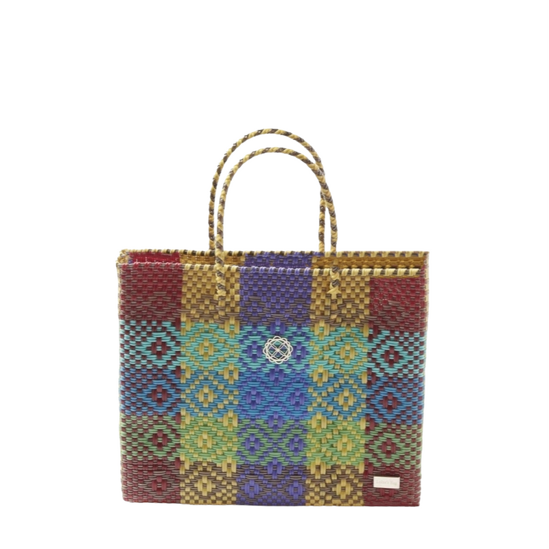 SMALL YELLOW PATTERNED TOTE BAG