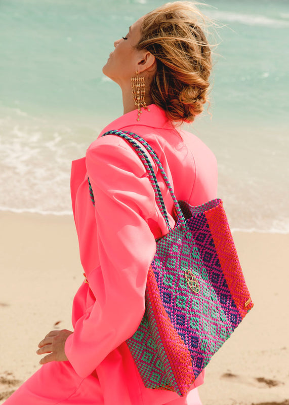Miss Lola  Playa Tulum Natural Woven Shoulder Beach Bag – MISS LOLA