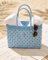TRAVEL SEA BLUE AZREC TOTE WITH CLUTCH