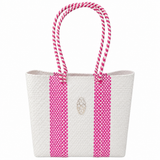 MEDIUM PINK STRIPED TOTE BAG SHOULDER STRAP