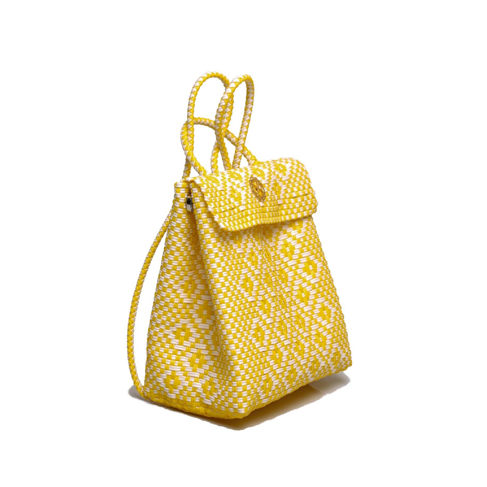 NEW LOLA\'S BAG women\'s small handmade woven backpack in yellow LOLA Mondo Phantasm Large Drawstring Womens Backpack | eBay main image 3