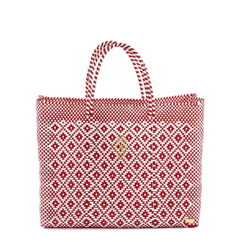 TRAVEL RED AZTEC TOTE BAG AND CLUTCH