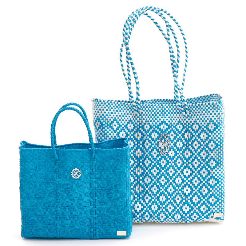 SMALL BLUE TOTE BAG