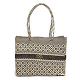 TRAVEL BROWN BEIGE AZTEC TOTE WITH CLUTCH
