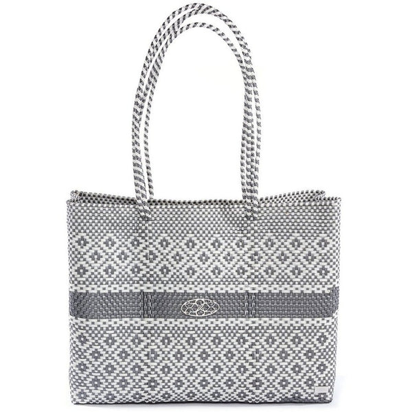 TRAVEL SILVER AZTEC STRIPE TOTE BAG WITH CLUTCH