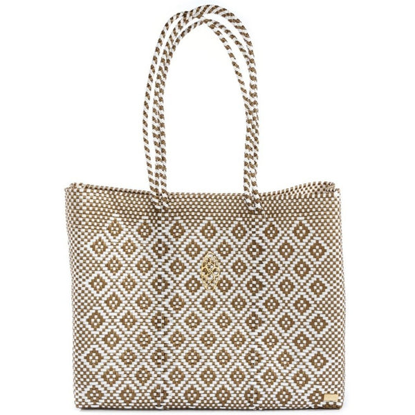 TRAVEL GOLD AZTEC TOTE BAG WITH CLUTCH
