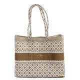 TRAVEL GOLD AZTEC STRIPE TOTE BAG WITH CLUTCH