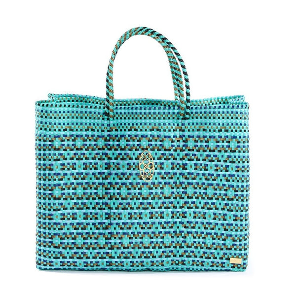 TRAVEL TURQUOISE PATTERN TOTE BAG AND CLUTCH