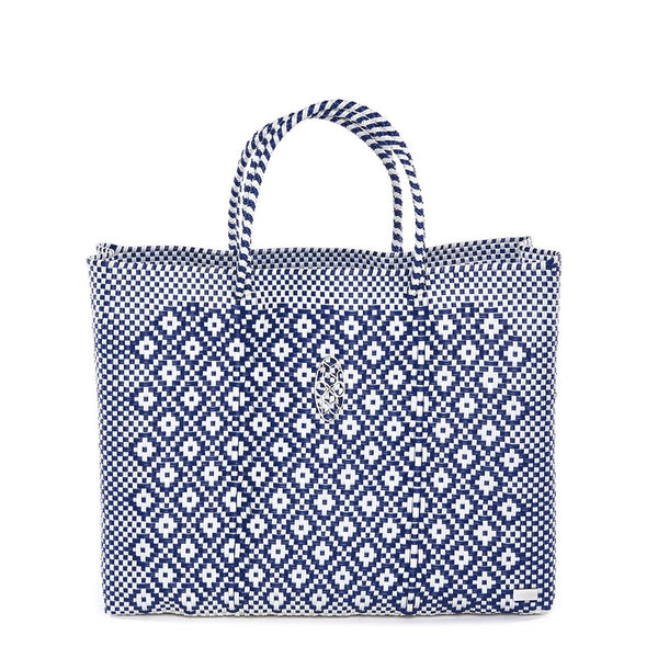 TRAVEL BLUE AZTEC TOTE BAG AND CLUTCH
