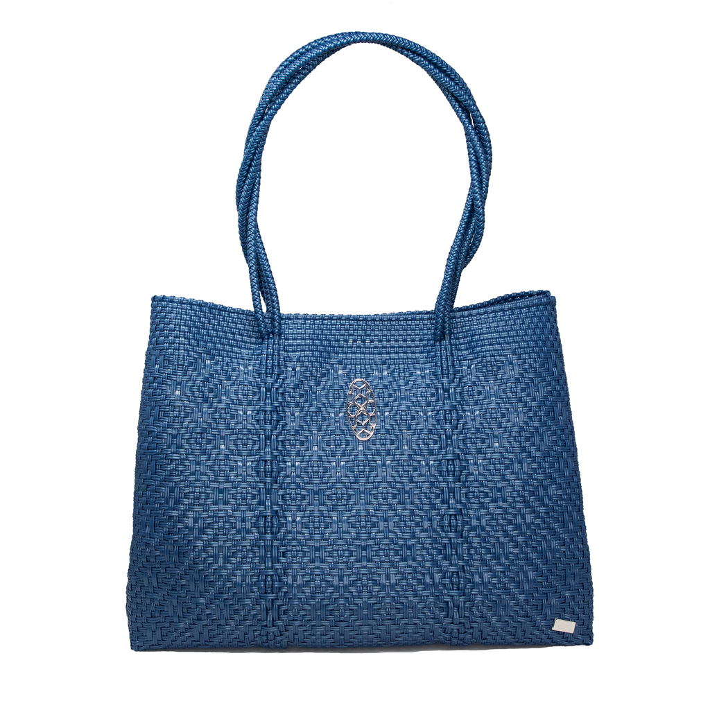 TRAVEL DENIM BLUE TOTE WITH CLUTCH – Lola's Bag
