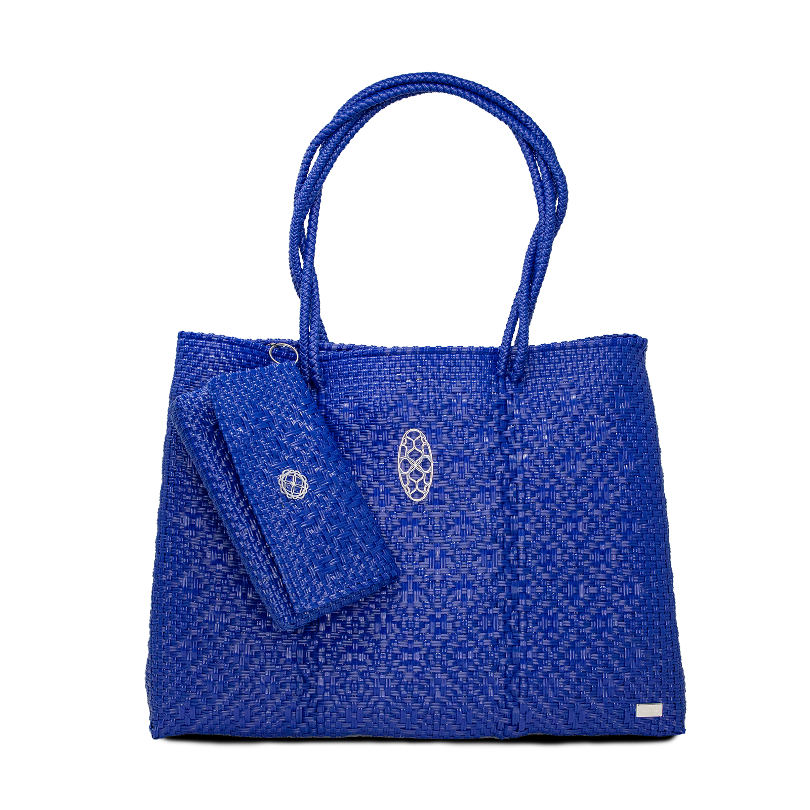 blue travel tote bag TRAVEL NAVY BLUE TOTE WITH CLUTCH – Lola's Bag