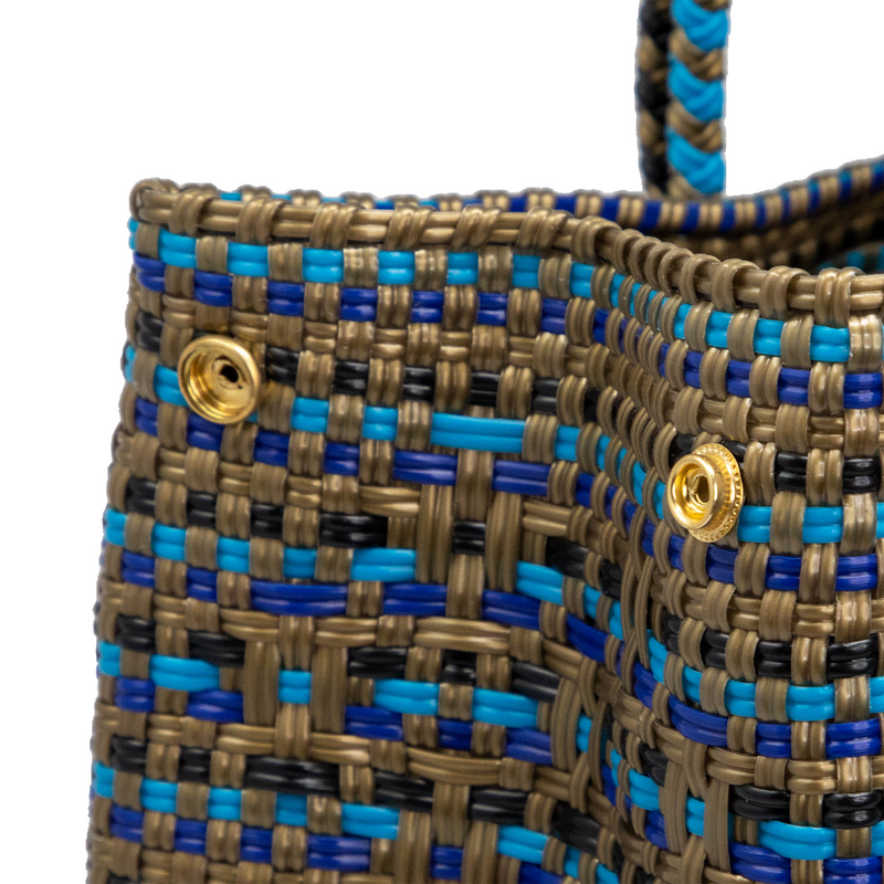 TRAVEL GOLD BLUE TOTE WITH CLUTCH