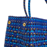 TRAVEL BLUE PATTERNED TOTE WITH CLUTCH