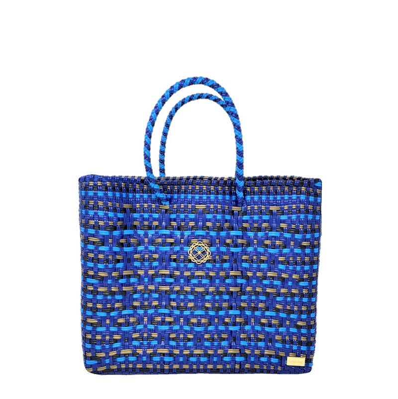 SMALL BLUE PATTERNED TOTE