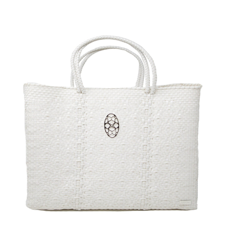 TRAVEL WHITE TOTE WITH CLUTCH