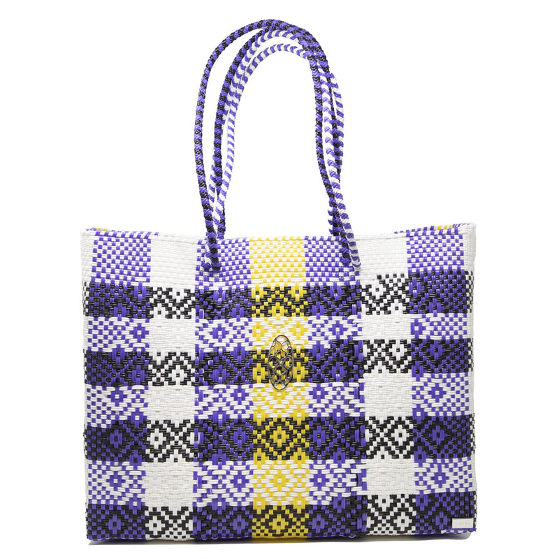 TRAVEL PURPLE YELLOW TOTE WITH CLUTCH